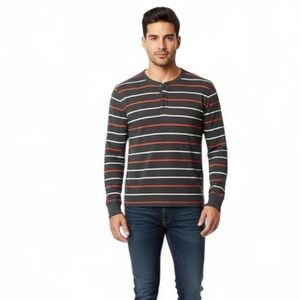 Thermal henley striped long sleeve. Size Xl
